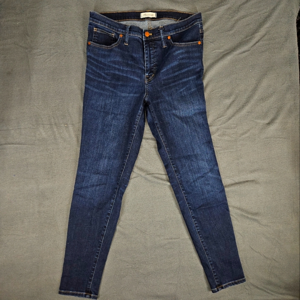 Madewell 9' Mid Rise Dark Wash Skinny Jeans